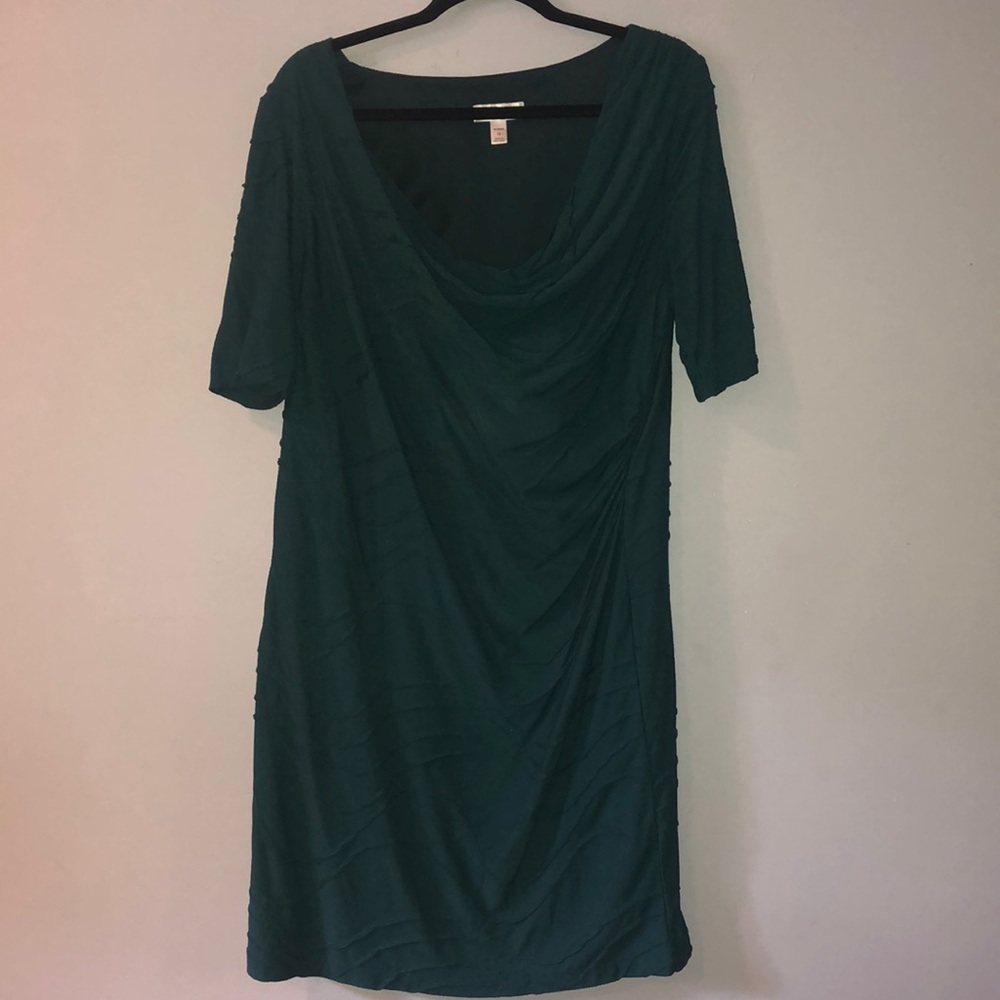 Scoop neck, form fit dress